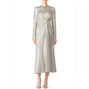 Galvan London Silver Metallic Pinwheel Dress Size 4 US $1,395